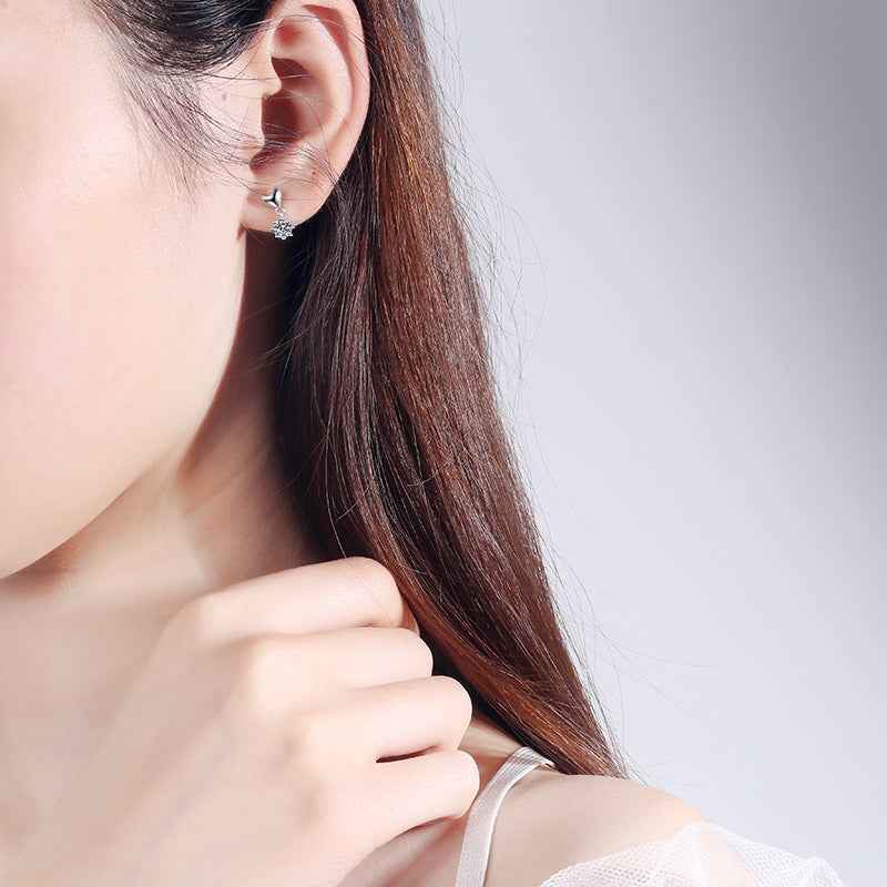 Geometric Emerald-Inspired Gold-Plated 925 Sterling Silver French Double-Sided Earrings for Modern Women