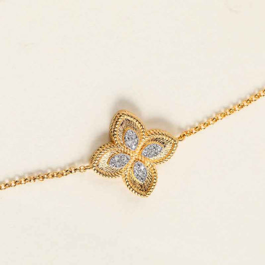 Gold Sterling Silver Bracelet - Adjustable Intellectual Elegance Design (S925, 18+2cm)