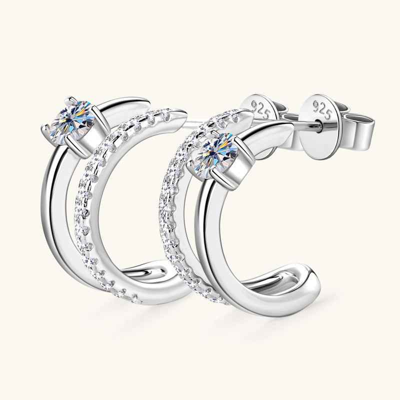 Geometric Tassel Earrings – S925 Sterling Silver with CZ Accents in Gold or White Finish