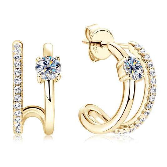 Geometric Tassel Earrings – S925 Sterling Silver with CZ Accents in Gold or White Finish