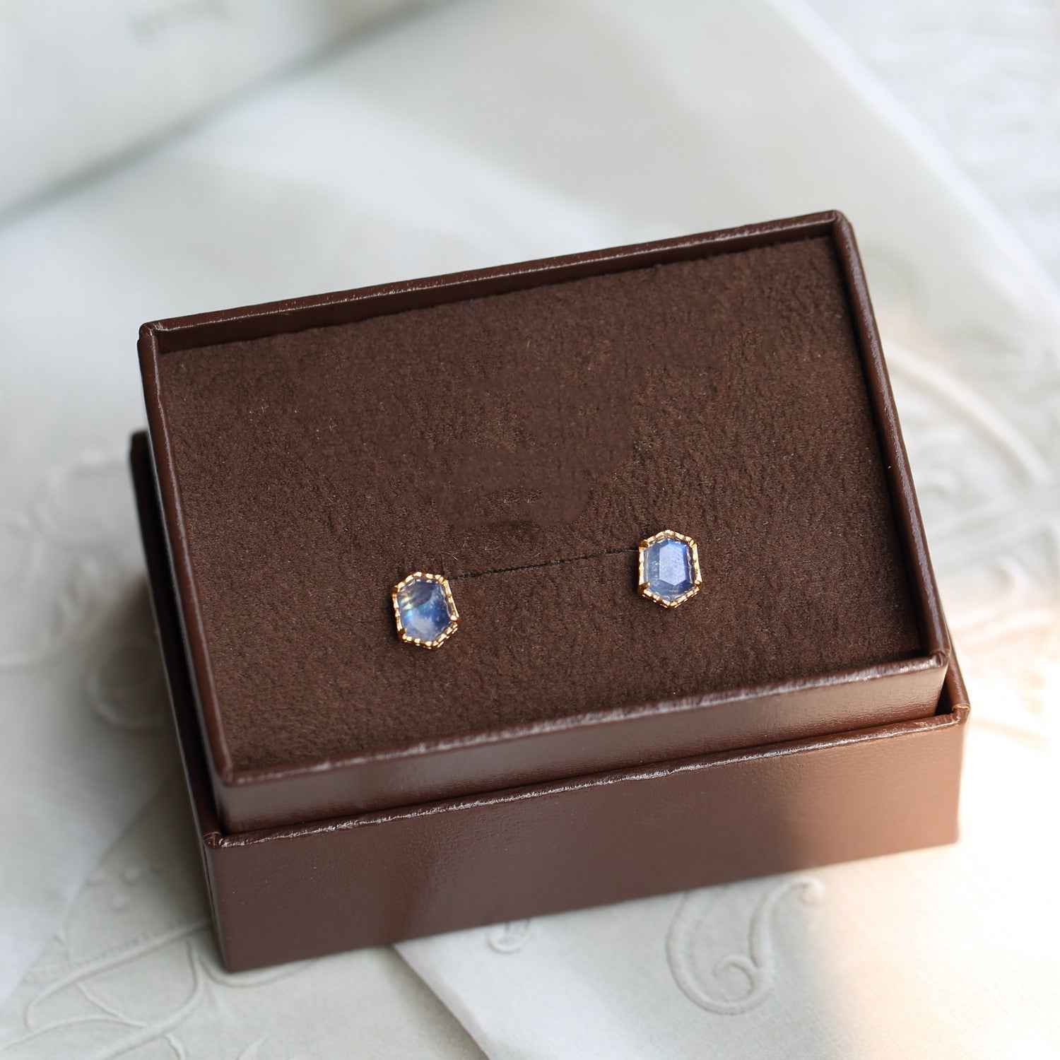 Moonstone Agate Necklace – 925 Sterling Silver, Geometric Modern Design