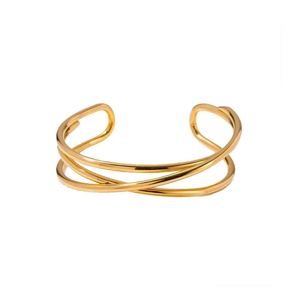 Minimalist Geometric Bracelet – European/American Style in Gold or Silver Electroplated