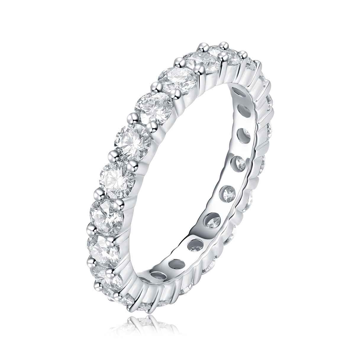 Moissanite Eternity Band in Sterling Silver for Timeless Elegance