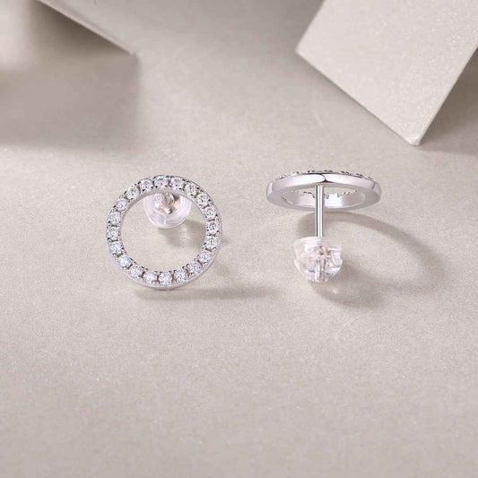 Moissanite Stud Earrings in Sterling Silver Setting - Luxury Diamond Alternative
