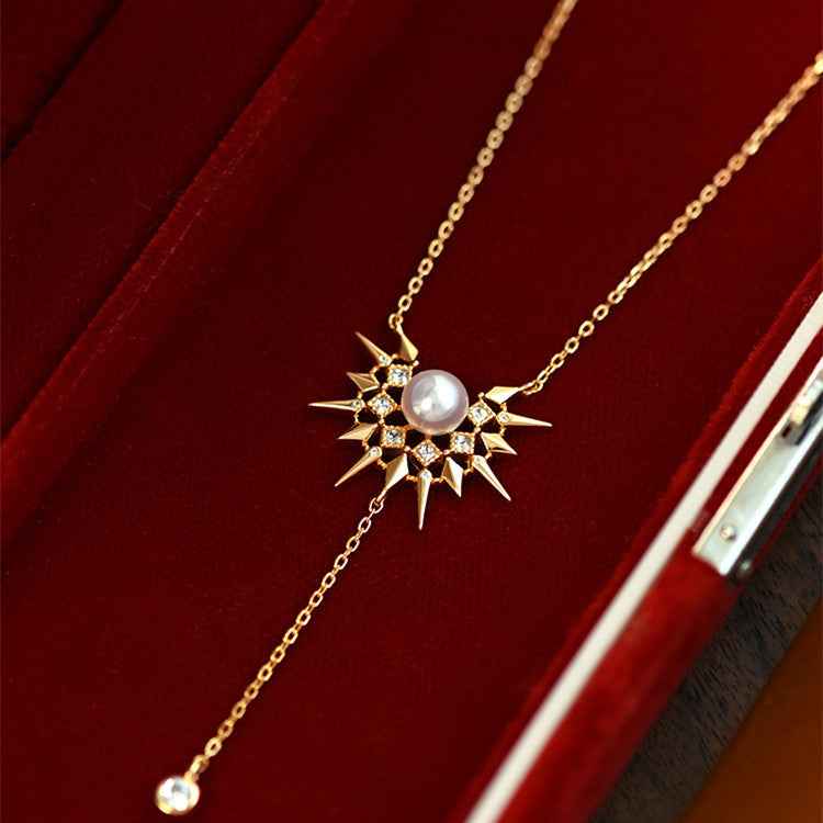 Sterling Silver Freshwater Pearl Necklace with Adjustable S925 Chain – Classic Elegant Design