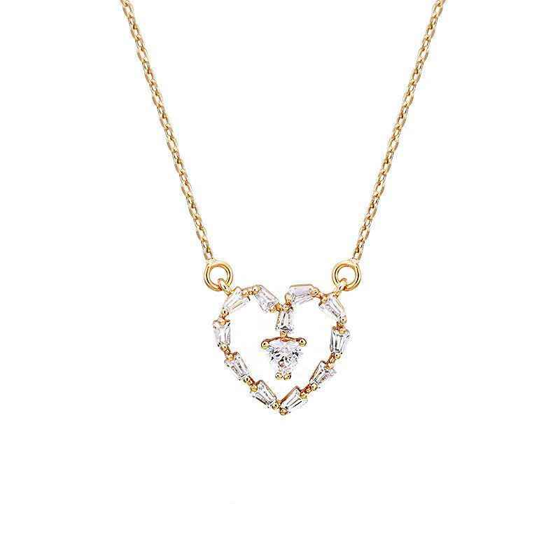 18K Gold-Plated Love Necklace - Adjustable Romantic Pendant (21–50cm)
