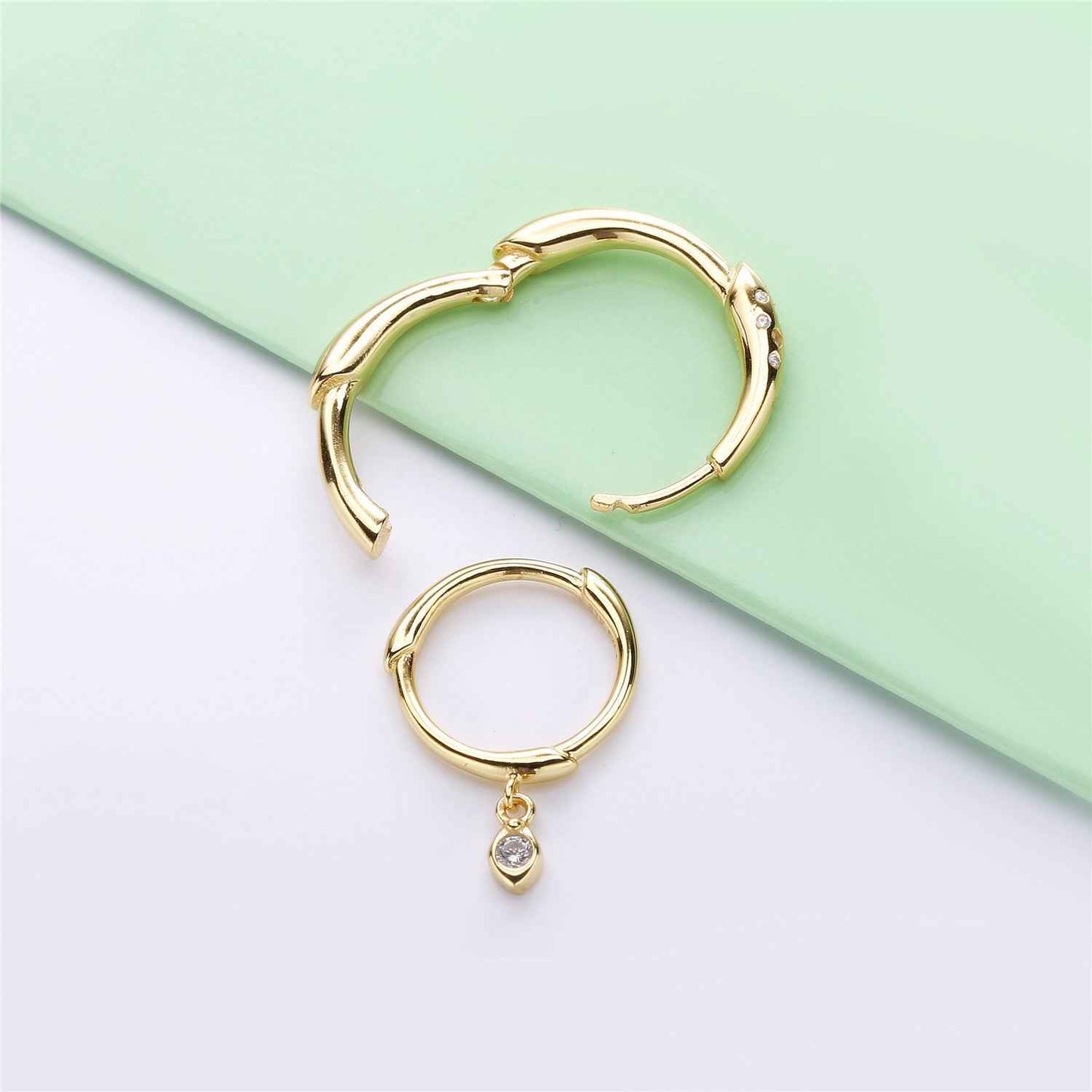 Flower Branch Hook Earrings - Nature-Inspired Gold-Plated 925 Sterling Silver