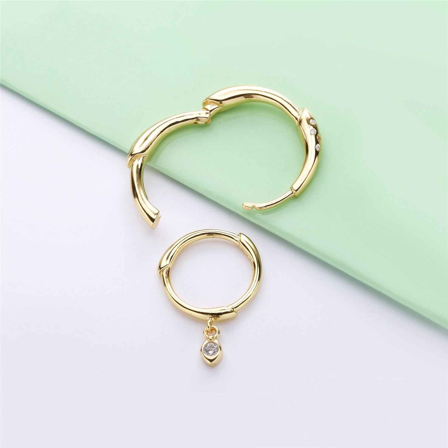 Flower Branch Hook Earrings - Nature-Inspired Gold-Plated 925 Sterling Silver