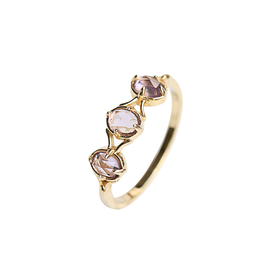 Rose Gold Cut 925 Sterling Silver Ring - Eterna