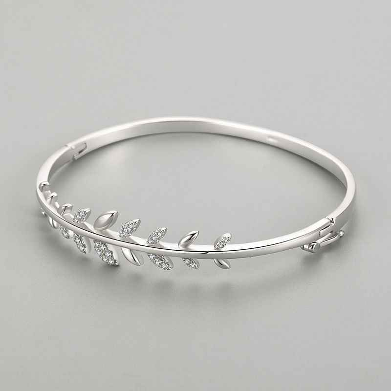 Leaf Open-Ended Bracelet – S925 Sterling Silver, Seiko Precision, Three Lengths