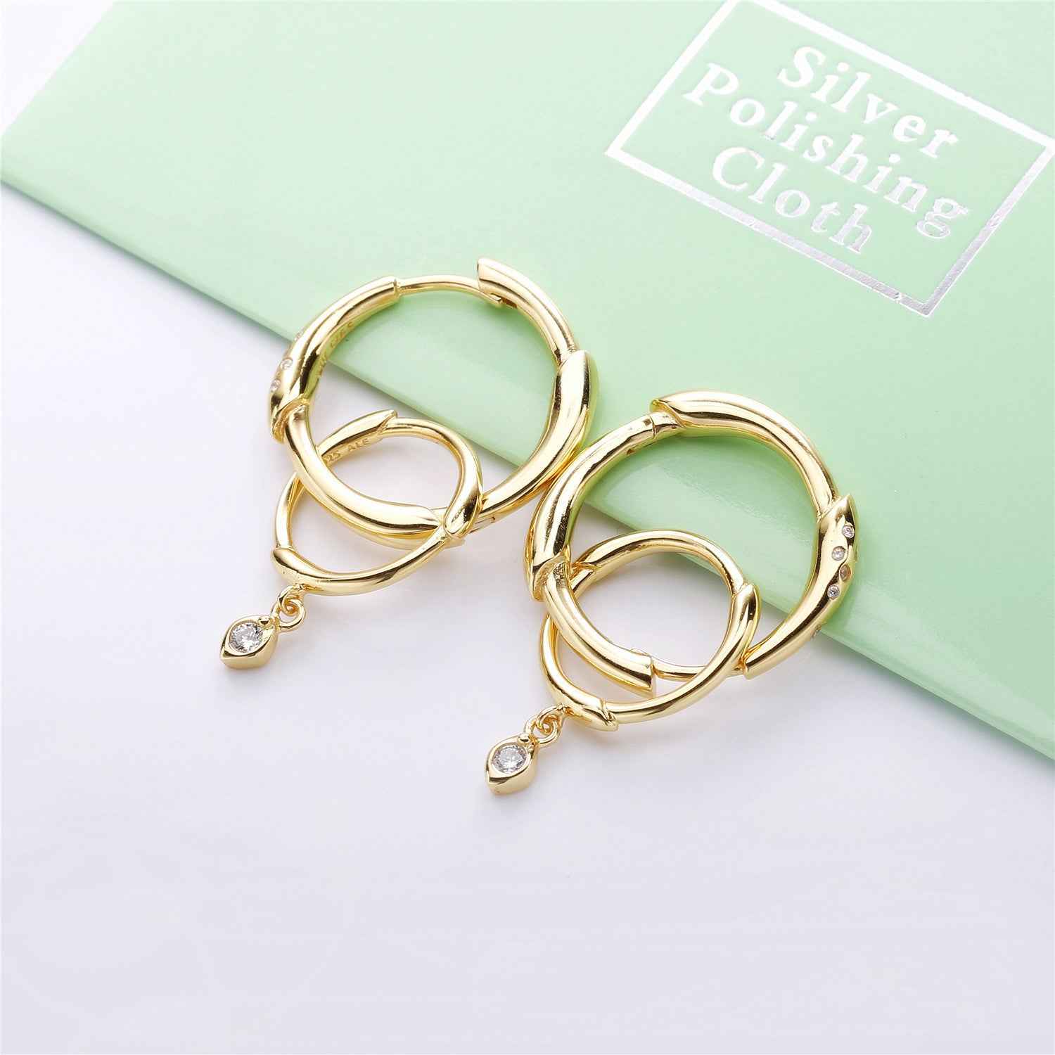 Flower Branch Hook Earrings - Nature-Inspired Gold-Plated 925 Sterling Silver