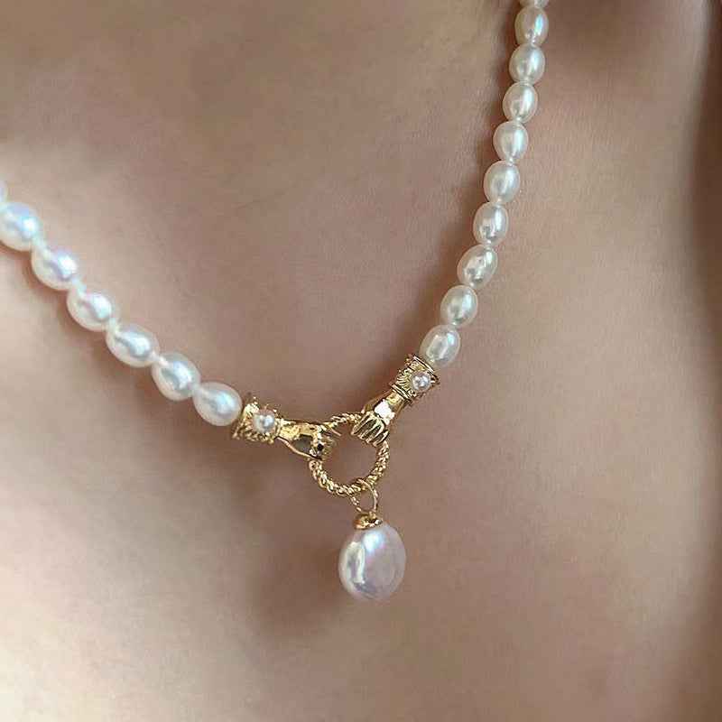 Colorful Shell Pearl Necklace - Adjustable Ball Bead Chain in Japan/Korea Style with Mother of Pearl