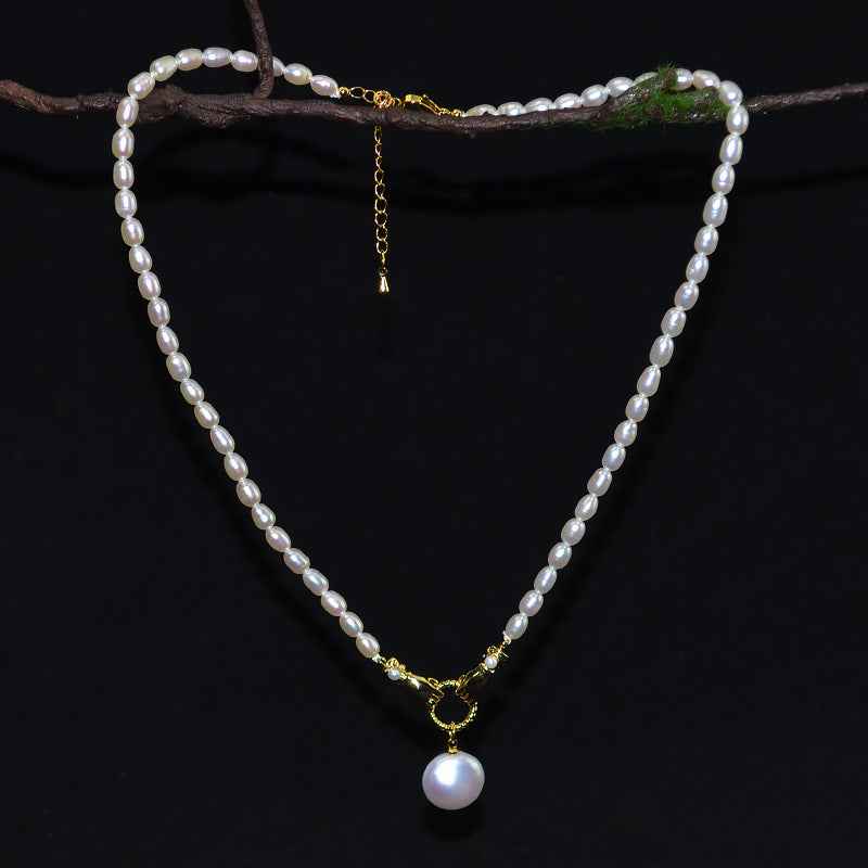 Colorful Shell Pearl Necklace - Adjustable Ball Bead Chain in Japan/Korea Style with Mother of Pearl