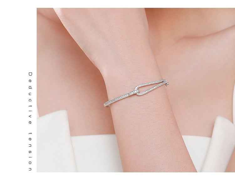 Geometric Diamond Bracelet - S925 Sterling Silver Micro-Inlay in Three Lengths