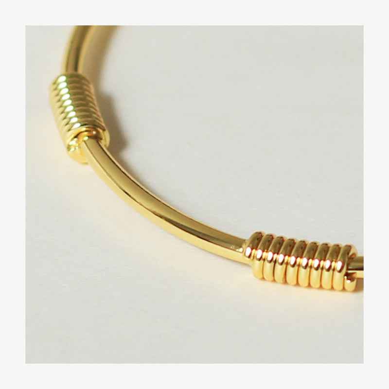 Minimalist Gold Cuff Bracelet - 18K Real Gold Plated, Adjustable Open Design