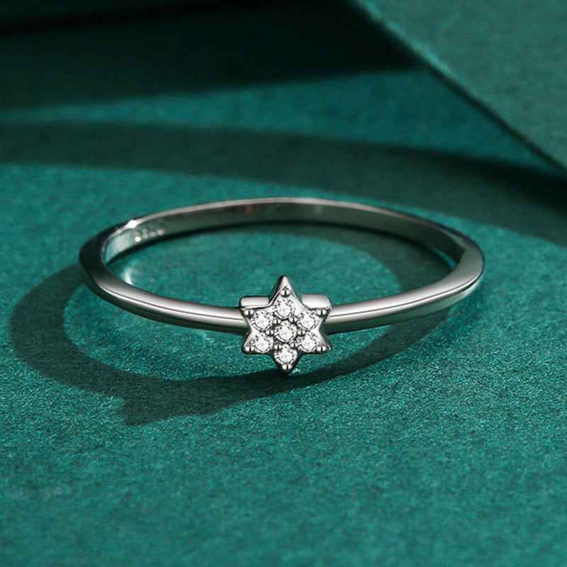 Micro Diamond Star Ring - S925 Sterling Silver Mini Pinky Ring | Korean/Japanese Net Red Trending Jewelry