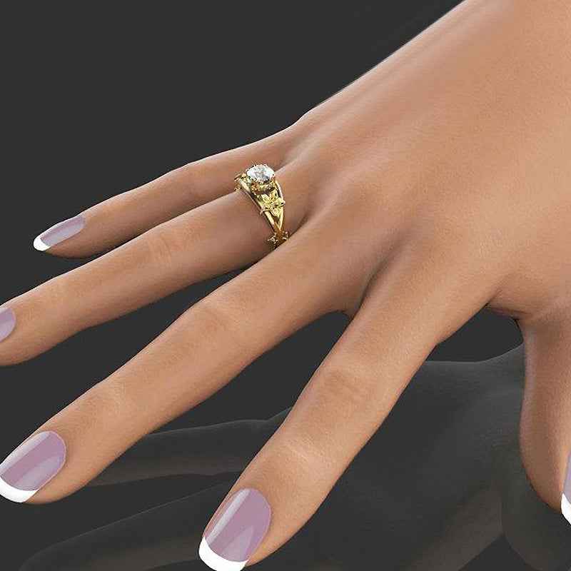 Creative Flower Diamond Ring - Stylish Gold Geometric Jewelry for Women