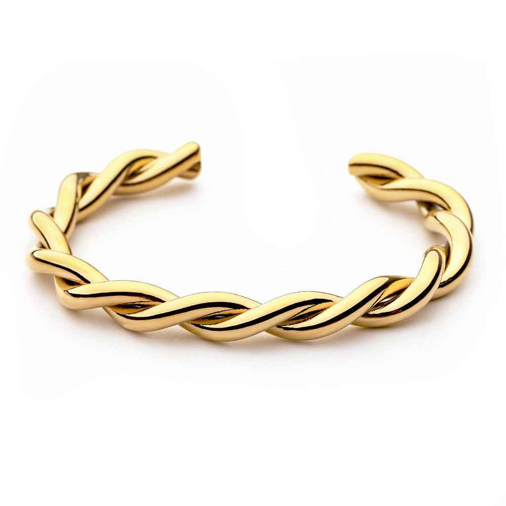Open Twisted Antique-Style Personalized Bracelet – Bold Statement in Gold & Silver Finishes