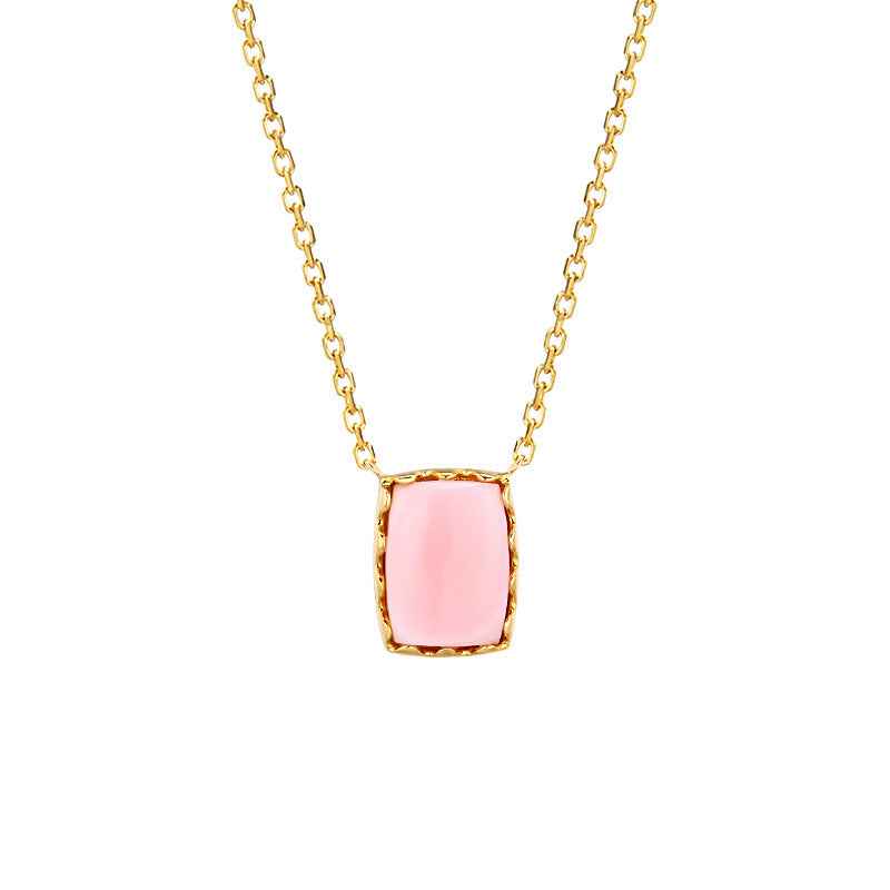 Lace Shell Pendant Necklace in Silver with Queen or White Shell and Gemstone Inlay - Adjustable Chain