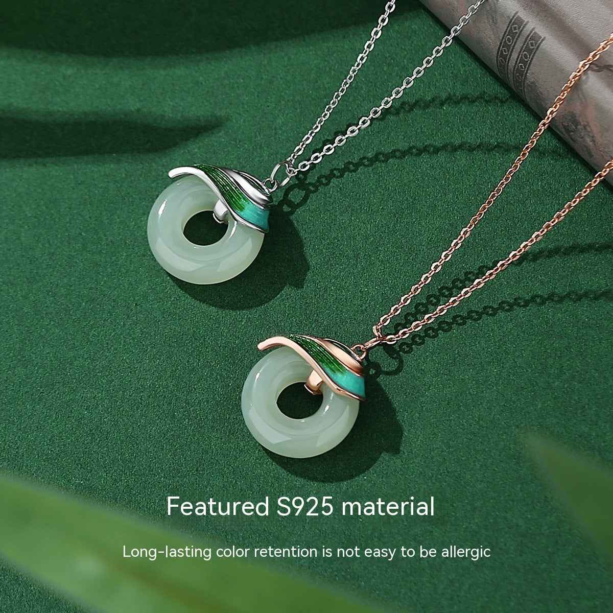 Dream Color Peace Necklace - S925 Sterling Silver in Iridescent Rose or White Finish