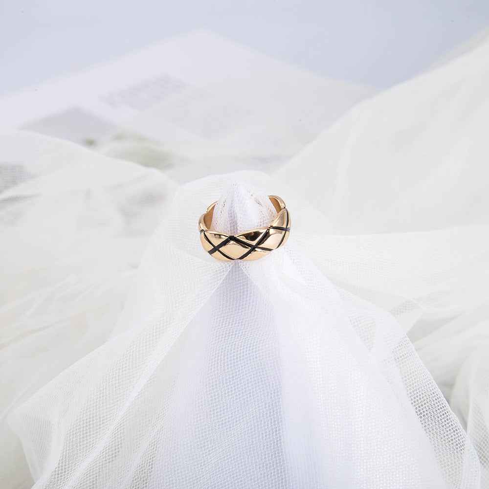 Geometric Diamond Fashion Ring - Gold Plated Twisted & Drip Oil Styles | OL Statement Jewelry for European & American Fashion