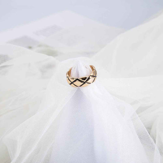 Geometric Diamond Fashion Ring - Gold Plated Twisted & Drip Oil Styles | OL Statement Jewelry for European & American Fashion