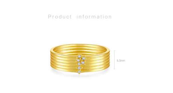 Double Layer Silver Ring for Women - Simple Geometric Stacking Band