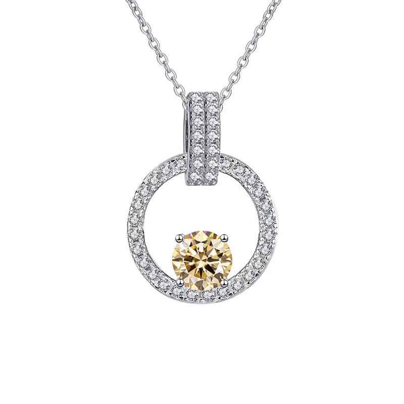 Floating Pink Crystal Necklace - Elegant Halo Design