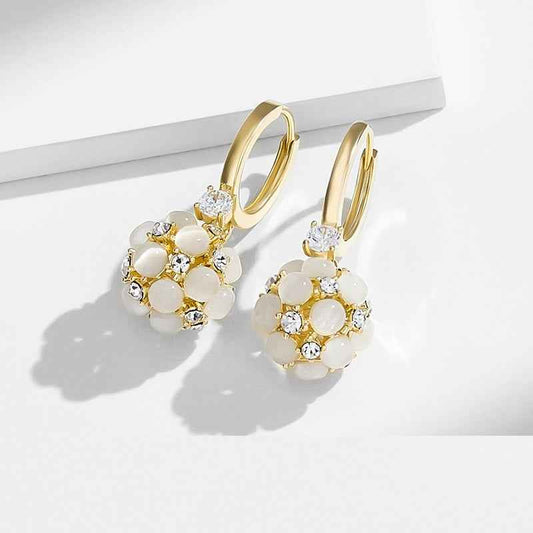 Opal Cluster Hoop Earrings for Elegant Style and Dazzling Shine