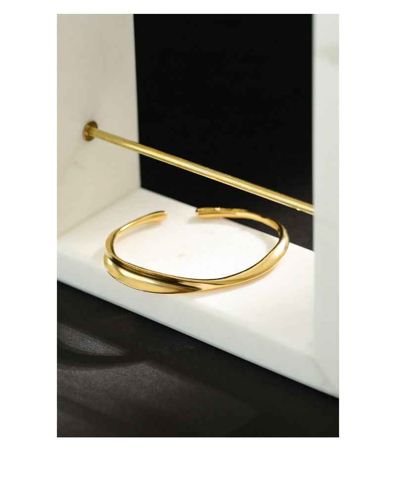 Irregular Sterling Silver Bracelet – Instagram-Inspired with 18K Gold or White Gold Finish