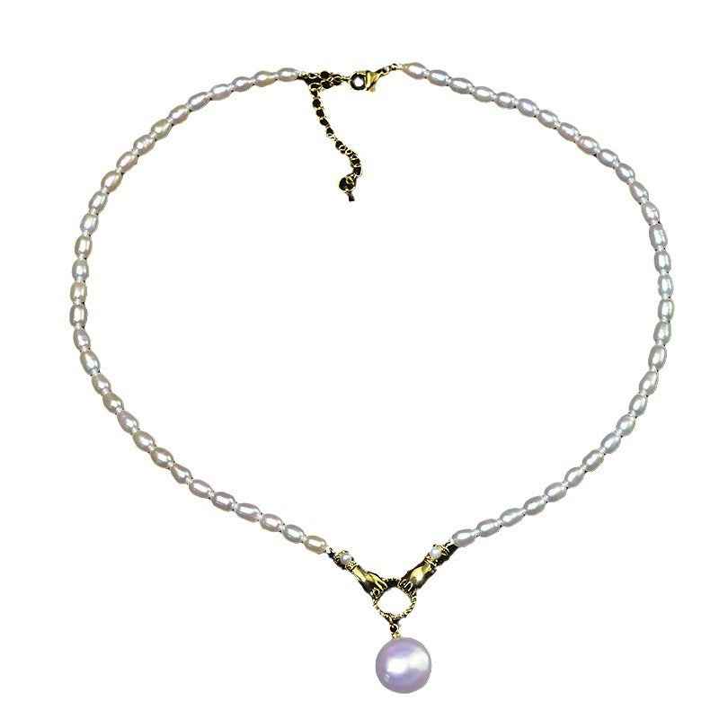 Colorful Shell Pearl Necklace - Adjustable Ball Bead Chain in Japan/Korea Style with Mother of Pearl