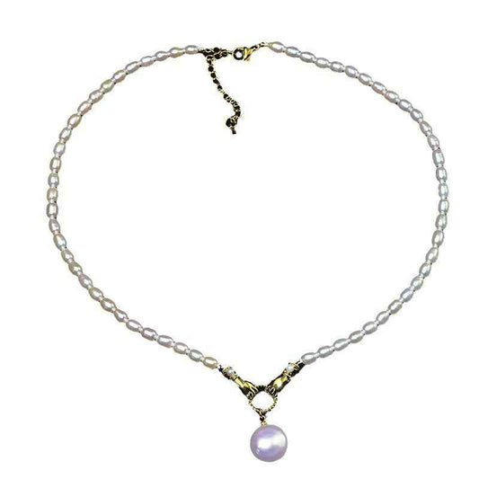 Colorful Shell Pearl Necklace - Adjustable Ball Bead Chain in Japan/Korea Style with Mother of Pearl