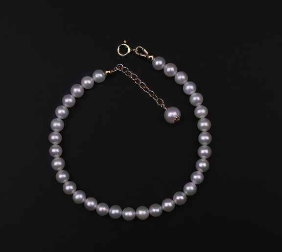 Mini Freshwater Pearl Gold Bracelet & 14K Gold-Clad Anklet – Adjustable, Versatile Luxury