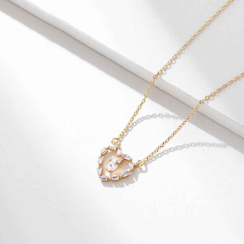 18K Gold-Plated Love Necklace - Adjustable Romantic Pendant (21–50cm)