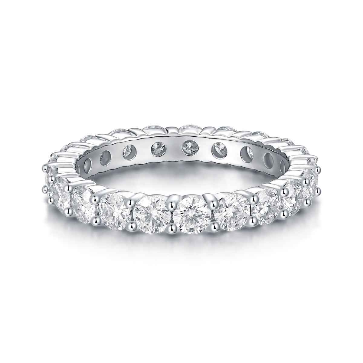 Moissanite Eternity Band in Sterling Silver for Timeless Elegance