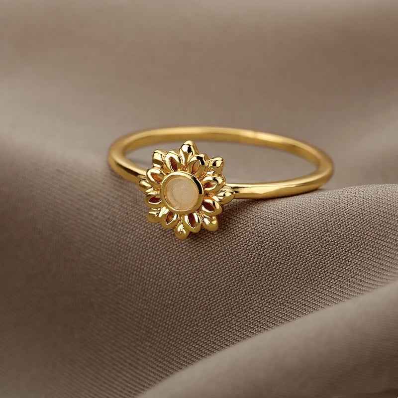 Versatile Geometric Rose Ring - Unisex Stainless Steel Daily Wear Jewelry in Gold & Silver, Available as Single or Set