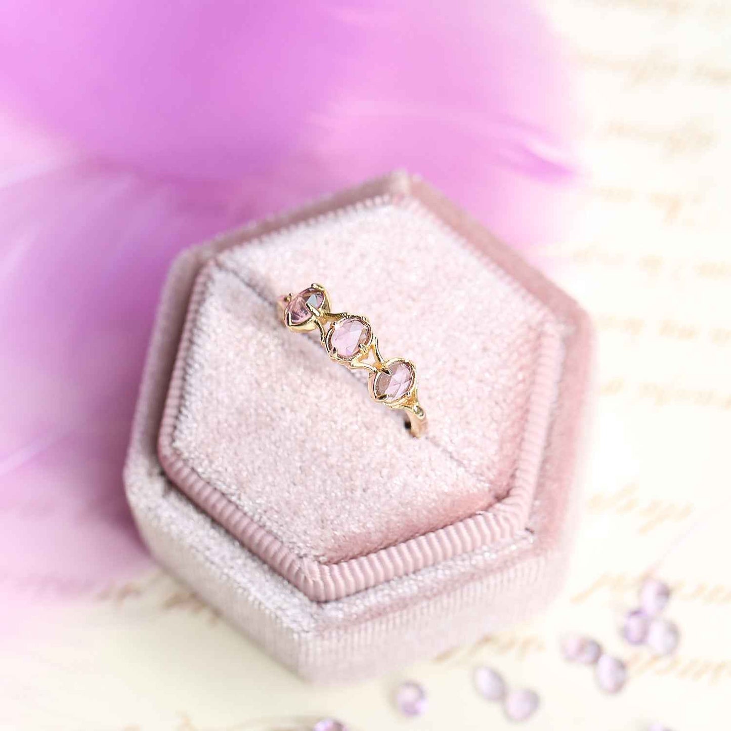 Rose Gold Sterling Silver Ring - 925 Cut Design