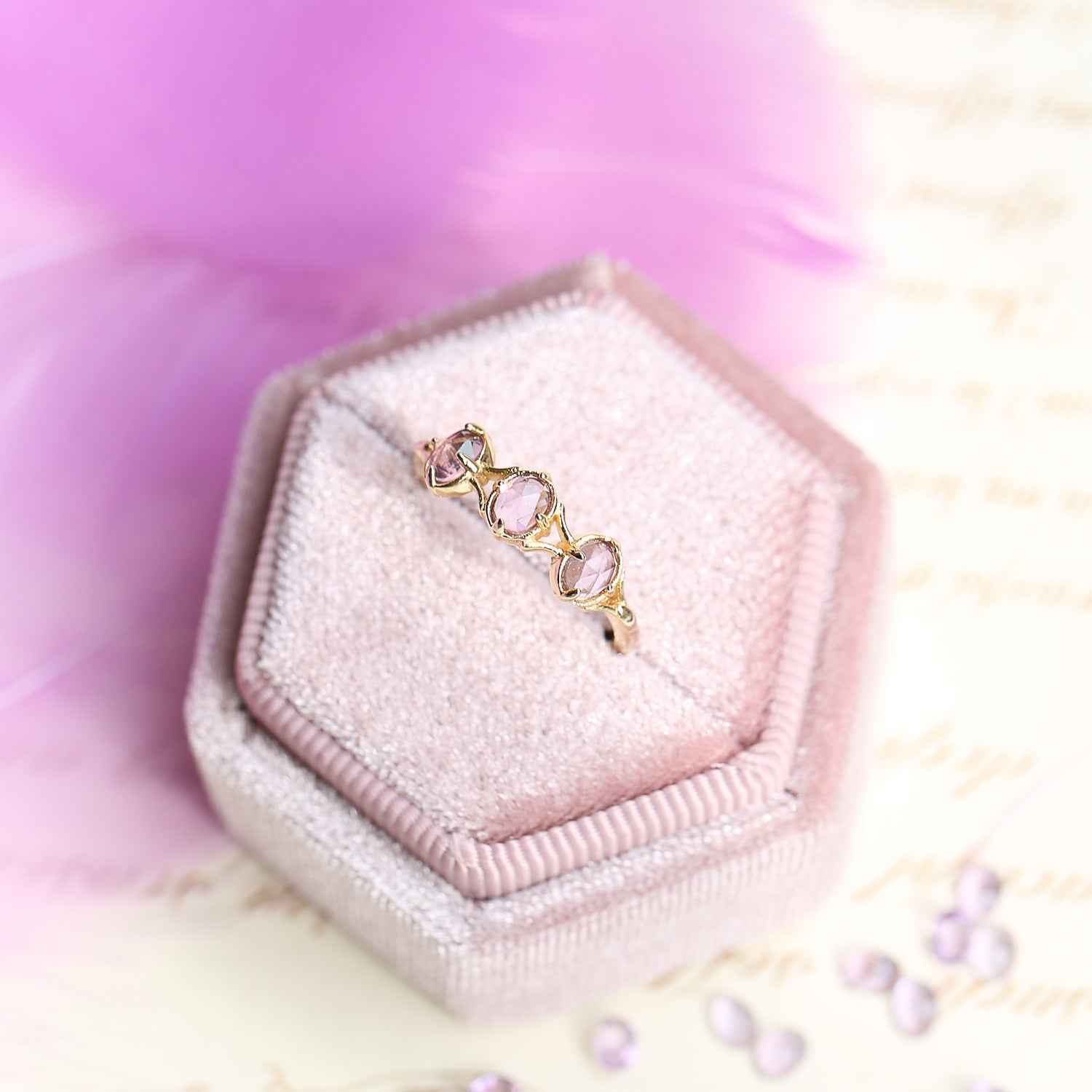 Rose Gold Sterling Silver Ring - 925 Cut Design