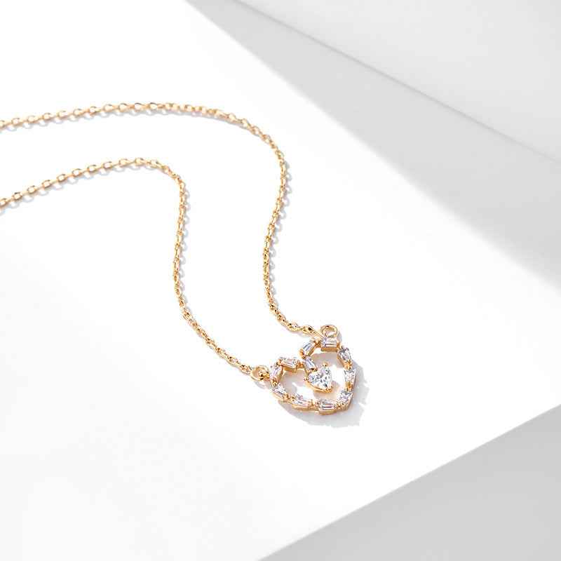 18K Gold-Plated Love Necklace - Adjustable Romantic Pendant (21–50cm)