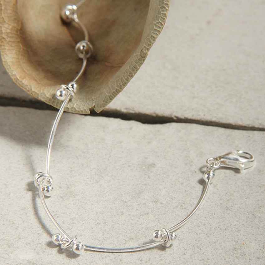 Minimalist Silver Bracelet - Segment Stitching Design for Bright Light Luxury Fashion