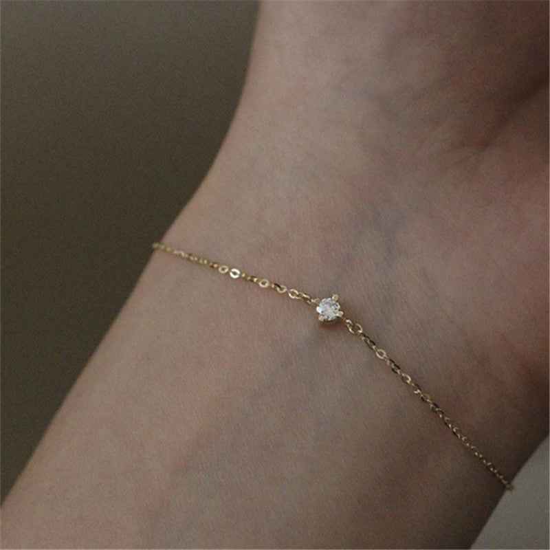 Sterling Silver Zircon Bracelet - Super Versatile Korean Style for Everyday Elegance