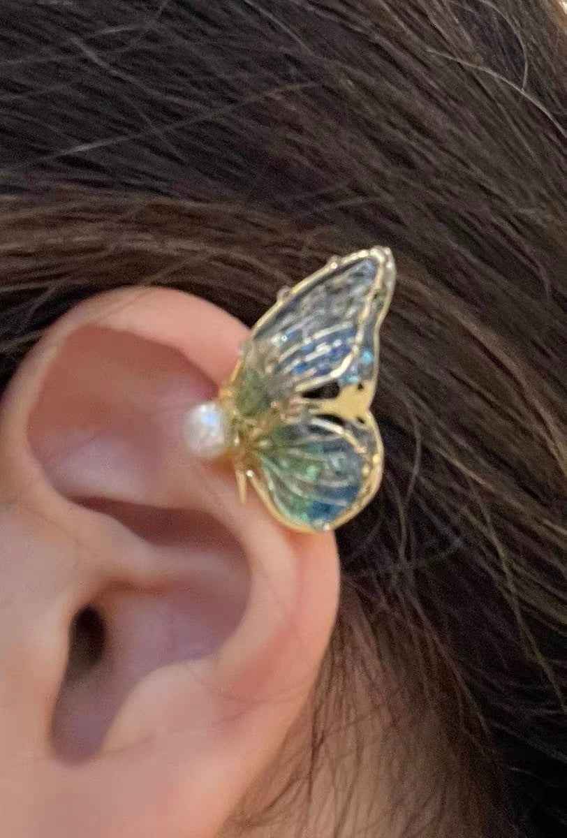 Butterfly Lady Earrings - Vibrant Alloy with Silver or Gold-Plated Options in Multiple Colors & Styles (Studs, Ear Clips, Singles)