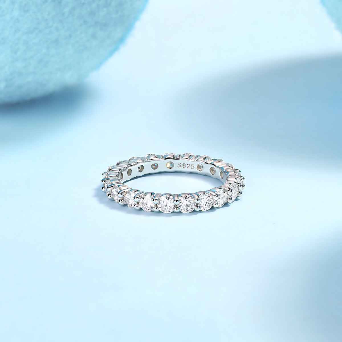 Moissanite Eternity Band in Sterling Silver for Timeless Elegance