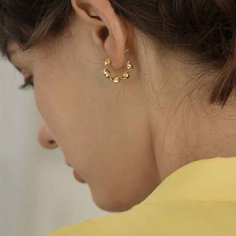 Vintage-Inspired Earrings - S925 Sterling Silver and 18K Gold Plating for Timeless Women's Jewelry