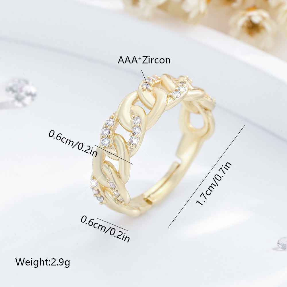 Adjustable Chain Ring Jewelry - Gold & Silver Fashion OL | Women's Statement Ring (Single or Set)