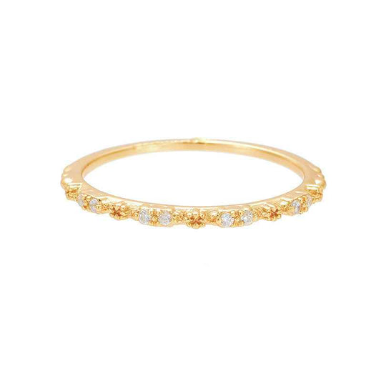 18k Gold Plated Stacking Ring for Elegant Layering in Sterling Silver