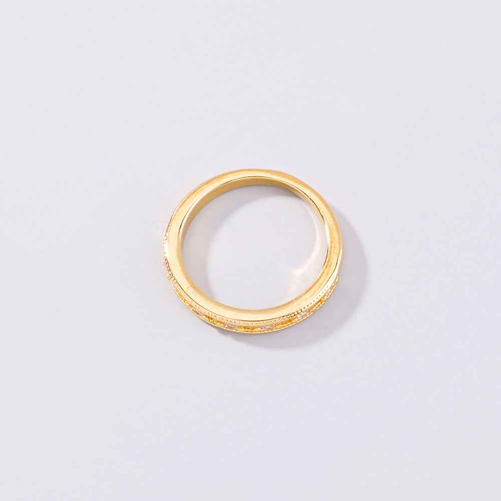 Minimalist Zircon Gold Ring – Adjustable Design, Cold Wind Bestseller, European & American Instagram Trend Jewelry