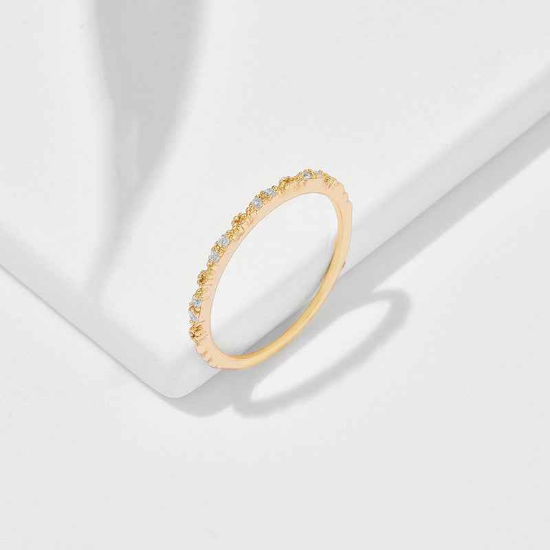 18k Gold Plated Stacking Ring for Elegant Layering in Sterling Silver