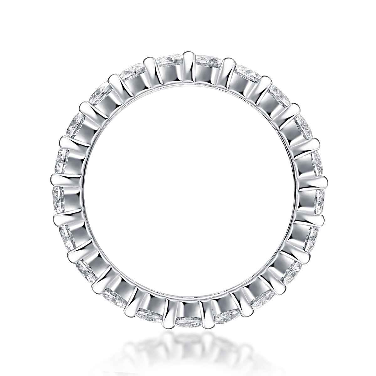 Moissanite Eternity Band in Sterling Silver for Timeless Elegance