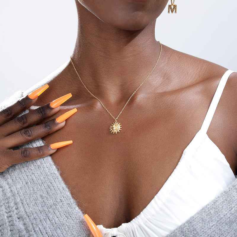 18k Gold Plated Sun Moon Pendant for Elegant Jewelry Lovers